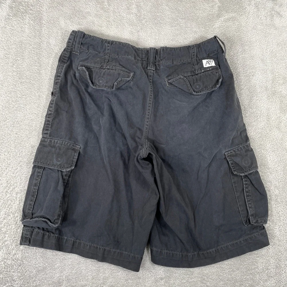 Vintage Aeropostale Cargo Shorts Mens 32 Black Y2K Baggy Cotton Utility Skater